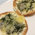 yumi☆0621's cooksnap of when they made 餃子の皮で♪超簡単♪パリパリしらすピザ.