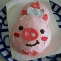 クック061ZXK☆'s cooksnap of when they made キャラ弁＊簡単♪ぶたちゃんおにぎり弁当.