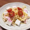 ＠げん's cooksnap of when they made 暑い日に！かまぼことトマトの冷製パスタ.