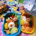 AyakoOOOOO's cooksnap of when they made キャラ弁★ウインナーdeミジュマルお握り.