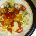 ヒサヤン's cooksnap of when they made 暑い日に！かまぼことトマトの冷製パスタ.