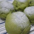 さわまり's cooksnap of when they made 切り餅１個＋黒豆で！ふわ、もち抹茶パン★.