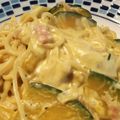あじぽんぬ☆'s cooksnap of when they made ベーコンとカボチャの♡ワンポットパスタ.