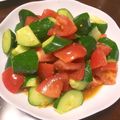 ステルトミチル's cooksnap of when they made トマトときゅうりのごま酢和え.