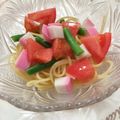 ななかずだい's cooksnap of when they made 暑い日に！かまぼことトマトの冷製パスタ.