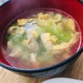 ひよこの卵さん's cooksnap of when they made 鶏肉とキャベツとネギの中華風玉子スープ.