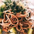 BOWBOW♪'s cooksnap of when they made サクサク！桜海老が香るえび油のサラダそば.