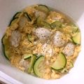 mico‪‪☆'s cooksnap of when they made ズッキーニと鶏団子の中華春雨スープ.