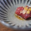 昆布のこん's cooksnap of when they made カツオ刺身のごま油生姜醤油.