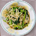 プーまま☆'s cooksnap of when they made 麺つゆでほうれん草ともやしのおひたし.