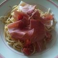 ◎mico◎'s cooksnap of when they made 生ハムとバジルトマトの冷製パスタ.