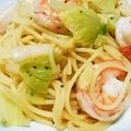 ミカ★ヅキ's cooksnap of when they made 海老とイカのピリ辛にんにく塩だれパスタ。.