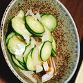 mami♪123's cooksnap of when they made 超簡単 もずくと玉ねぎ きゅうりの和え物.