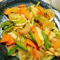 あちたんまん！'s cooksnap of when they made 白菜・春菊のササっと炒めベーコンカレー味.