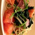 うめP☆'s cooksnap of when they made ほうれん草とトマトのペペロンチーノ.