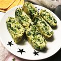 LINDA★8's cooksnap of when they made お弁当の彩りに♪かぶの葉入り出汁巻き卵.