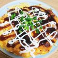 おかのんのン's cooksnap of when they made 粉不要！餅とキャベツで激ウマお好み焼き風.