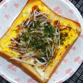 nosso's cooksnap of when they made もやしお好み焼き風トースト.