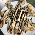 とうや☆'s cooksnap of when they made 餃子皮でチョコバナナピザ.