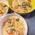 エミエミ★'s cooksnap of when they made トマトとオクラと卵の優しいお味の雑炊❤.