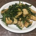 ちむたこりん's cooksnap of when they made 食感楽しい！空心菜と鶏肉の中華炒め！.