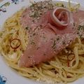Ocean_ray's cooksnap of when they made 生ハムのペペロンチーノ.