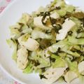 mmameco's cooksnap of when they made ヘルシー副菜。豆腐とキャベツの塩高菜炒め.