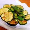 黒鯛一直線's cooksnap of when they made ズッキーニ、空豆、枝豆、いんげんの塩炒め.