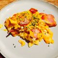 kaokaofood's cooksnap of when they made 厚切ベーコンとチーズのスクランブルエッグ.