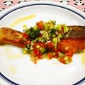 Haru Haru's cooksnap of when they made サーモンのムニエル*カラフルソース*添え.