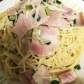 しふぉんぬたん's cooksnap of when they made 長ネギ☆ベーコン☆しめじの和風パスタ.