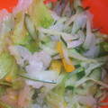 にゃんこ８'s cooksnap of when they made 簡単♪キュウリとレタスとパプリカの酢の物.