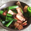 ruricom's cooksnap of when they made ネギの葉とカリカリベーコンの味ポン炒め.