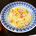 ＊hanapun＊'s cooksnap of when they made コーン入りで子供喜ぶ♡絶品カルボナーラ.