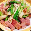 すぶちー's cooksnap of when they made アスパラとエリンギの＊ベーコン炒め.