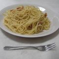 riepuu's cooksnap of when they made 梅とチーズのスパゲティ.
