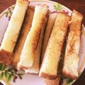 なーなちゃん's cooksnap of when they made パン耳で節約おつまみ！磯辺マヨネーズ焼き.