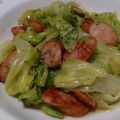 Ocean_ray's cooksnap of when they made ウインナーとレタスの炒め物.