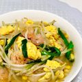 ぴぽ✼'s cooksnap of when they made エビとニラもやしの塩炒め♪卵入り！.