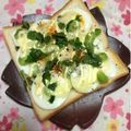 ぽぽきゅ's cooksnap of when they made 海苔・紫蘇香る❀枝豆×茹で卵のトースト.