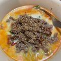 love385's cooksnap of when they made 麻婆豆腐の素で豆乳担々麺.
