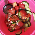 ミルクめろん's cooksnap of when they made キュウリとトマトとかにかま　簡単サラダ！.