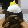 ダイナマイト漆黒's cooksnap of when they made おかかマヨ醤油たくあんのおにぎり.