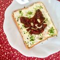 ふたごゆき's cooksnap of when they made あんこ沢庵クリームチーズ猫アートトースト.