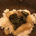 wamiya's cooksnap of when they made ヒラメの漬け＆昆布〆丼.