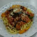 あくびぃー's cooksnap of when they made 彩り鮮やか 夏野菜のトマトソースパスタ.