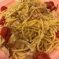 トーキョー's cooksnap of when they made 夏でも合格祈願！トマトとベーコンのパスタ.