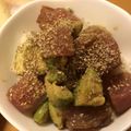 ヘルシーみちこ's cooksnap of when they made マグロとサーモンとアボカドのさっぱり丼.
