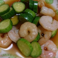 しーま♪'s cooksnap of when they made きゅうりとエビの酢の物.