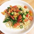 クックL4WN60☆'s cooksnap of when they made トマトとオクラの簡単パスタ.